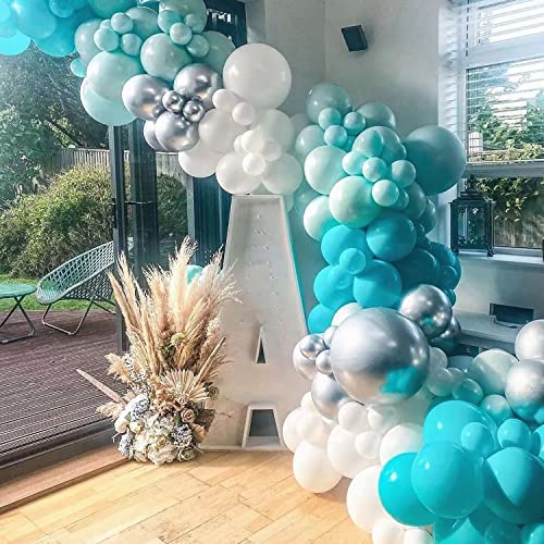 Teal Balloons 55 pcs Acqua Blue Party Latex Balloon 18inch 12inch 5inch for Birthday Baby Bridal Shower Wedding Party Decorations