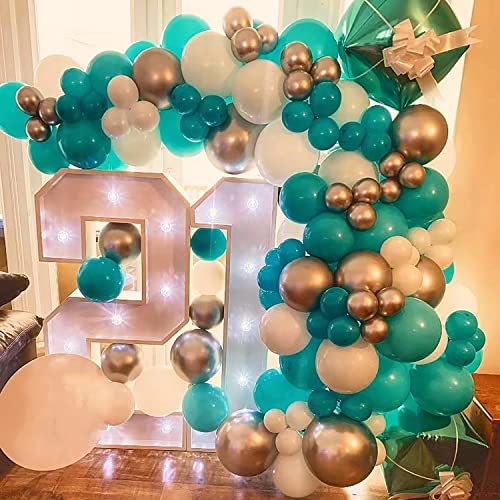 Teal Balloons 55 pcs Acqua Blue Party Latex Balloon 18inch 12inch 5inch for Birthday Baby Bridal Shower Wedding Party Decorations