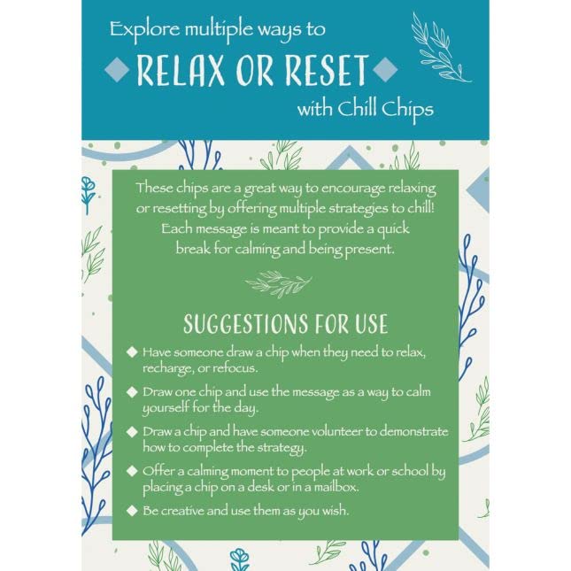 Really Good Stuff Classroom Chill Chips – Set of 40 – Help Kids Feel Calm and Focused – Practice Calming, Relaxing, & Resetting Strategies– Social-Emotional Learning – SEL for The Home and Classroom