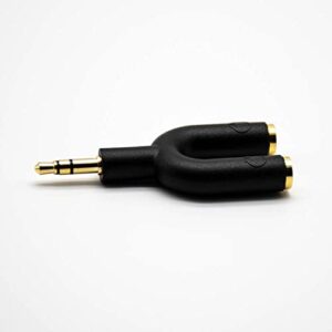 Elecbee 2 in 1 Headphone Adapter 3pole Male to 2 Female U Shape Audio Cable Adapter