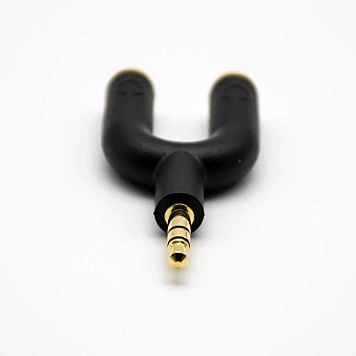 Elecbee 2 in 1 Headphone Adapter 3pole Male to 2 Female U Shape Audio Cable Adapter