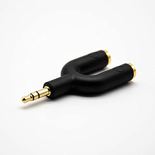 Elecbee 2 in 1 Headphone Adapter 3pole Male to 2 Female U Shape Audio Cable Adapter