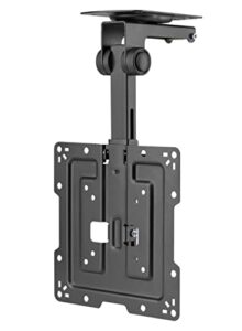 mount plus cm322 flip down tv and monitor roof ceiling mount | fits flat screen 19 to 42 inch | vesa compatible 100x100, 200x200 | height adjustable | pitched roof