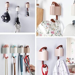 Four Colors of Sticky Hooks, Cute and Creative Squirrel Hooks, no Need to Punch Holes for Sticking to The Wall, Sticky Hooks can Hang All Kinds of Household Sundries.