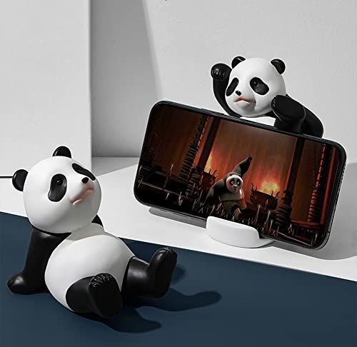 Phone Stand Desk Accessories Resin Panda Figurines Home Decor Decorative Tabletop Ornaments Cute Phone Holder