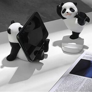 Phone Stand Desk Accessories Resin Panda Figurines Home Decor Decorative Tabletop Ornaments Cute Phone Holder