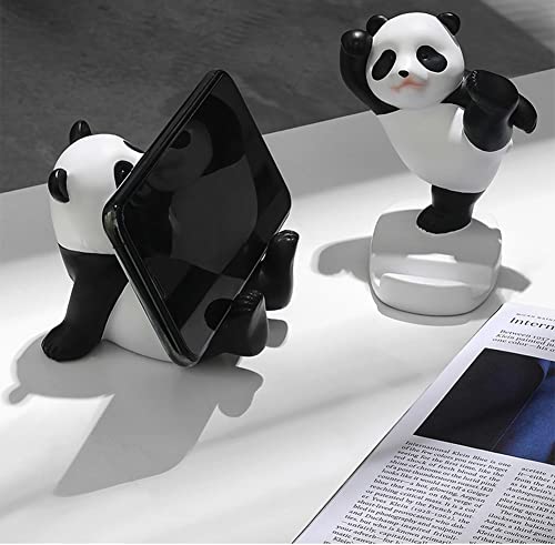 Phone Stand Desk Accessories Resin Panda Figurines Home Decor Decorative Tabletop Ornaments Cute Phone Holder