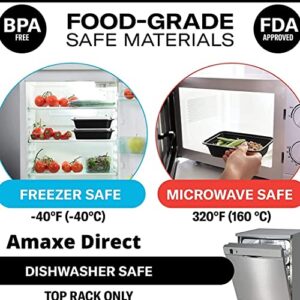 AMAXE -(32 oz, 10 pack) Microwave Safe BPA Free Stackable Meal Prep Food Storage Food Containers with Lids take out containers meal prep containers reusable plastic containers with lids