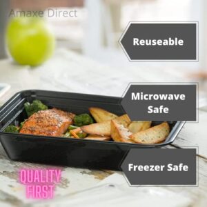 AMAXE -(32 oz, 10 pack) Microwave Safe BPA Free Stackable Meal Prep Food Storage Food Containers with Lids take out containers meal prep containers reusable plastic containers with lids