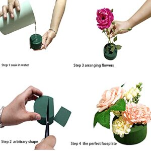 6 Pcs Round Flower Arrangement Kit, Wet Floral Foam, for Wedding, Aisle Flowers, Party Decoration 3 Inch