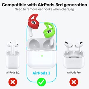 [5 Pairs] for AirPods 3 Ear Hooks Covers, WOFRO Anti-Slip Ear Tips Cover Soft Silicone Add Grip Sport Ear Wing Earbuds Accessories Compatible with AirPods 3rd Generation(5 Colors)