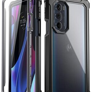 Poetic Guardian Series Case Designed for Motorola Edge Plus 5G 6.7" (2022) / Edge+ 5G UW (2022), Model # XT2201,Full Body Hybrid Shockproof Bumper Cover with Built-in Screen Protector, Black/Clear