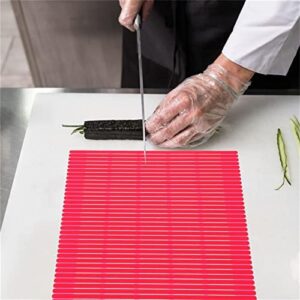 Esamploe 3 PCS Sushi Rolling Mat,8.27in x 9.06in Sushi Mat Plastic,Non-Stick Sushi Making Mat,Red, Green and Blue Sushi Mats,Durable Sushi Mat Roller for Home-Made DIY Sushi