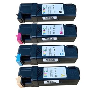 sptc compatible 106r01594/95/96/97 toner cartridge replacement for xerox phaser 6500n 6500 6500dn workcentre 6505 6505n 6505dn printers toner 4 set
