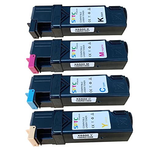 SPTC Compatible 106R01594/95/96/97 Toner Cartridge Replacement for Xerox Phaser 6500N 6500 6500DN WorkCentre 6505 6505N 6505DN Printers Toner 4 Set