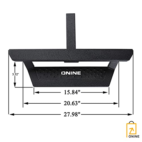 ONINE Texture Black Hitch Step with Hitch Lock and Stabilizer Fit 2” Receiver, Rear Bumper Guard, Hitch Armor