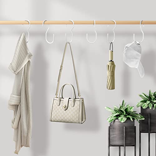 Purse Hanger Purse Organizer for Closet,S Hooks Twist Design Bag Hanger ,Closet Rod Hooks for Hanging Handbags,Purses,Belts,Scarves,Hats,Clothes,Pots and Pans. (8, White)