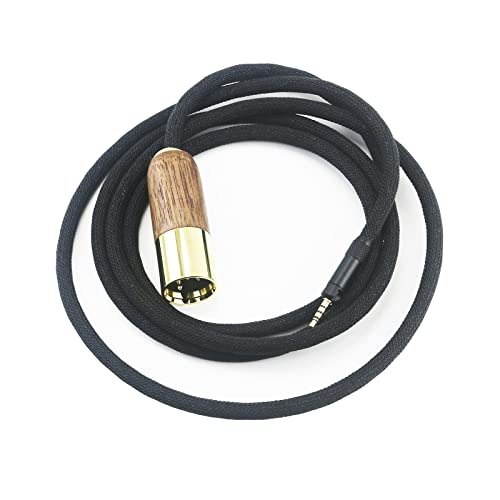 NewFantasia 4-pin XLR Balanced Male 6N OCC Copper Silver Plated Cord 4-pin XLR Balanced Cable Compatible with Sennheiser HD598 HD598 SE, HD560s HD598 Cs, HD598 SR, HD599 Headphone Walnut Wood Shell