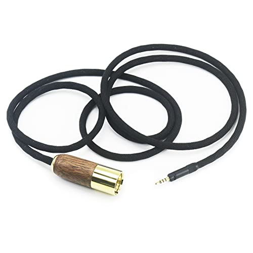 NewFantasia 4-pin XLR Balanced Male 6N OCC Copper Silver Plated Cord 4-pin XLR Balanced Cable Compatible with Sennheiser HD598 HD598 SE, HD560s HD598 Cs, HD598 SR, HD599 Headphone Walnut Wood Shell