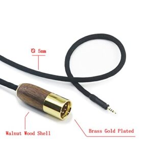 NewFantasia 4-pin XLR Balanced Male 6N OCC Copper Silver Plated Cord 4-pin XLR Balanced Cable Compatible with Sennheiser HD598 HD598 SE, HD560s HD598 Cs, HD598 SR, HD599 Headphone Walnut Wood Shell