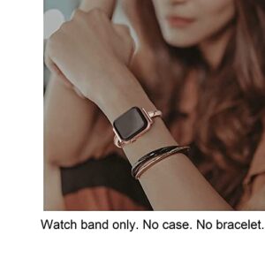 PlusRoc Stainless Steel Band Compatible with Apple Watch Band 38mm 40mm 41mm iWatch SE Series 8 7 6 5 4 3 2 1, Slim Versatile Bangle Bracelet for Women, Copper