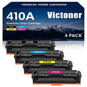 410A Toner Cartridge Replacement for HP 410A Color Pro MFP M477fnw M477fdw M452dn M452nw M477fdn M452dw CF410A CF411A CF412A CF413A Printer (Black Cyan Yellow Magenta, 4-Pack)