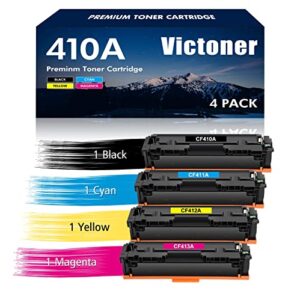 410A Toner Cartridge Replacement for HP 410A Color Pro MFP M477fnw M477fdw M452dn M452nw M477fdn M452dw CF410A CF411A CF412A CF413A Printer (Black Cyan Yellow Magenta, 4-Pack)