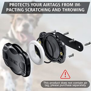 1PCS Airtag Dog Collar Holder for Apple AirTags Dog Collar Case Holder Waterproof,Pet Collar Case Anti-Lost Air Tag Case Holder with Cat Dog Collars Loop Backpack Accessories (1PCS-Black)