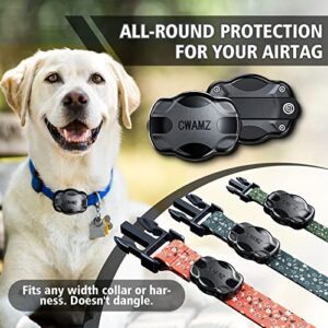 1PCS Airtag Dog Collar Holder for Apple AirTags Dog Collar Case Holder Waterproof,Pet Collar Case Anti-Lost Air Tag Case Holder with Cat Dog Collars Loop Backpack Accessories (1PCS-Black)