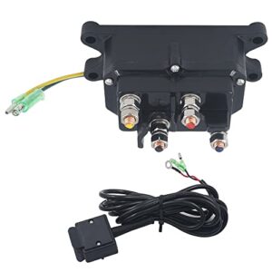 12V Winch Solenoid Relay Contactor, Warn Winch Rocker Thumb Switch Kit with 6 Protecting Caps for ATV UTV Replace Part# 63070 2875714 62135