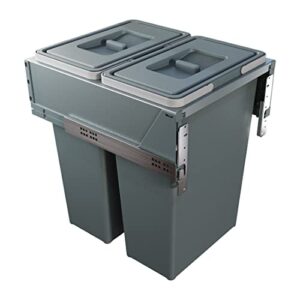 elletipi 1954 - built-in trash can for kitchen base block 2.0, 2 bins, total capacity 74qt (70lt)