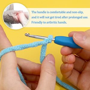 4 mm Crochet Hook, Ergonomic Handle for Arthritic Hands, Extra Long  Knitting Needles for Beginners and Crocheting Yarn (4 mm)