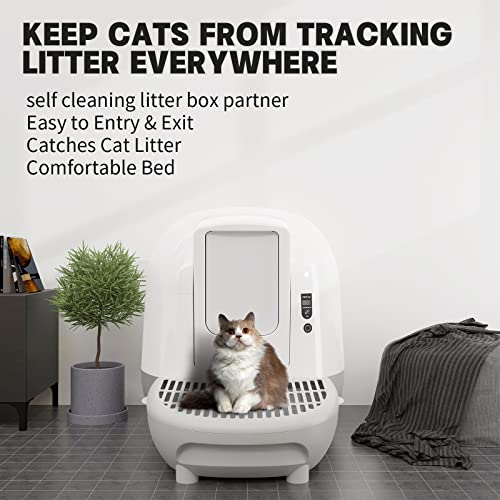 PETJC Cat Ramp Custom Fit for Litter Box, Reduces Tracking, Suitable for Elder Cats, Kitten and Cats with Limited Mobility