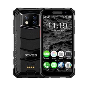 soyes s10 max 4g mini rugged cell phone ip68 waterproof 3.5" 4gb 128gb android 10 unlocked smartphone octa core 3800mah walkie talkie global version (black, 4gb+128gb)