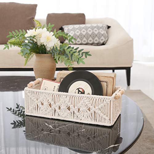 Mkono Jute Woven Storage Basket and 2Pcs Macrame Storage Baskets Boho Decor for Bedroom, Dorm, Living Room, Bathroom