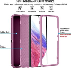 ONOLA Galaxy A53 5G Case: WineRed Pink, Tempered Glass + HD Screen Protector (2 Pack)