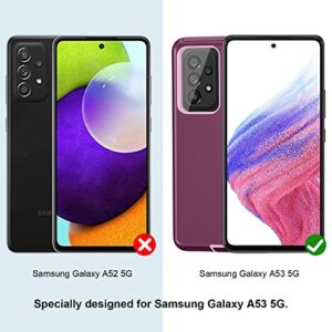 ONOLA Galaxy A53 5G Case: WineRed Pink, Tempered Glass + HD Screen Protector (2 Pack)