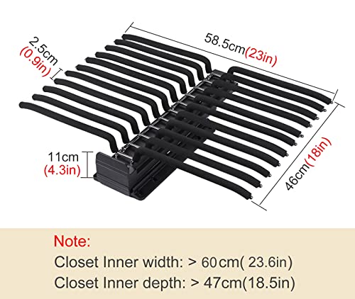 Pull Out Pants Rack for Closet/Wardrobe, Heavy Duty Jeans Hanger Organizers, Multifunctional Space Saver Clothes Display Stand (Color : Black, Size : 22 arms)