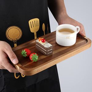 2 Pcs Rectangular Wooden Platters for Food Party Decorative Serving Tray Acacia Wood Cheese Charcuterie Board Rectangle Dessert Dishes Dinner Plates for Decor Snack Appetizer Platter