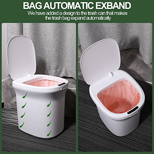 Motion Sensor Trash Cans with Lids, Automatic Touchless Kitchen Trash Cans 3 Gallon (10 L) with Lid for Bathroom,Living Room,Office,Toilet,RV