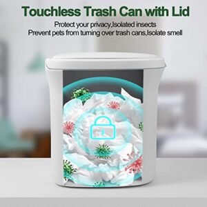 Motion Sensor Trash Cans with Lids, Automatic Touchless Kitchen Trash Cans 3 Gallon (10 L) with Lid for Bathroom,Living Room,Office,Toilet,RV