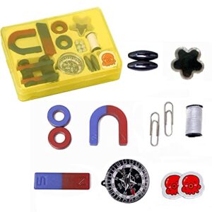 AOMAG Physics Science Magnets Set for Education Science School Classroom Experiment Tools for Kids Including Bar/Ring/Horseshoe/Compass Magnets