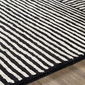 Mark&Day Area Rugs, 9x13 Lieveren Modern Black Area Rug Black White Carpet for Living Room, Bedroom or Kitchen (9' x 13')