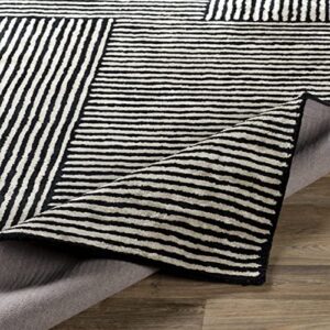 Mark&Day Area Rugs, 9x13 Lieveren Modern Black Area Rug Black White Carpet for Living Room, Bedroom or Kitchen (9' x 13')