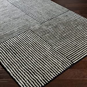 Mark&Day Area Rugs, 9x13 Lieveren Modern Black Area Rug Black White Carpet for Living Room, Bedroom or Kitchen (9' x 13')