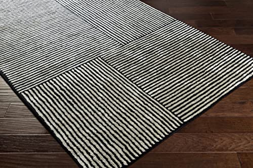 Mark&Day Area Rugs, 9x13 Lieveren Modern Black Area Rug Black White Carpet for Living Room, Bedroom or Kitchen (9' x 13')