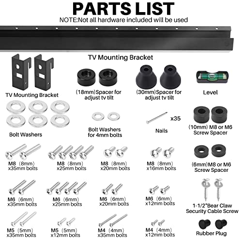 AENTGIU Studless TV Wall Mount, Heavy Duty Drywall TV Bracket Hanger for 32-75 inch Flat Screen TVs, No Stud, No Drill, No Anchors, Easy Install with All Hardware Included