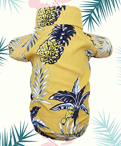 3 Pack Hawaiian T Shirts for Extra Small Dog Button Up Summer Puppy T-Shirts Breathable Hawaii Clothes Puppy Cool Tee Shirt XS Beach Coconut Floral Printed Camp Polo Vacation Clothes