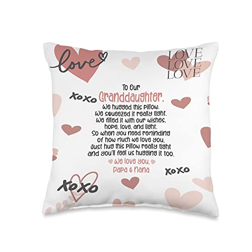 granddaughter pillow from nana and papa, gift Nana and papa, Granddaughter Gift Throw Pillow, 16x16, Multicolor