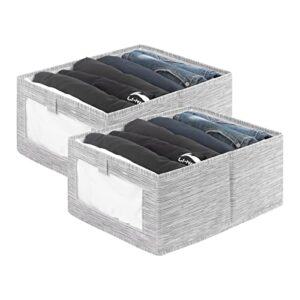 baiyouke 2 pack storage baskets, foldable organizing basket bin for home, nursery, closet & shelves organization | storage basket cube shelf organizer (grey)
